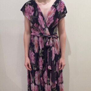 Eliza J Floral Pleated Maxi Dress Size 10 l NWT